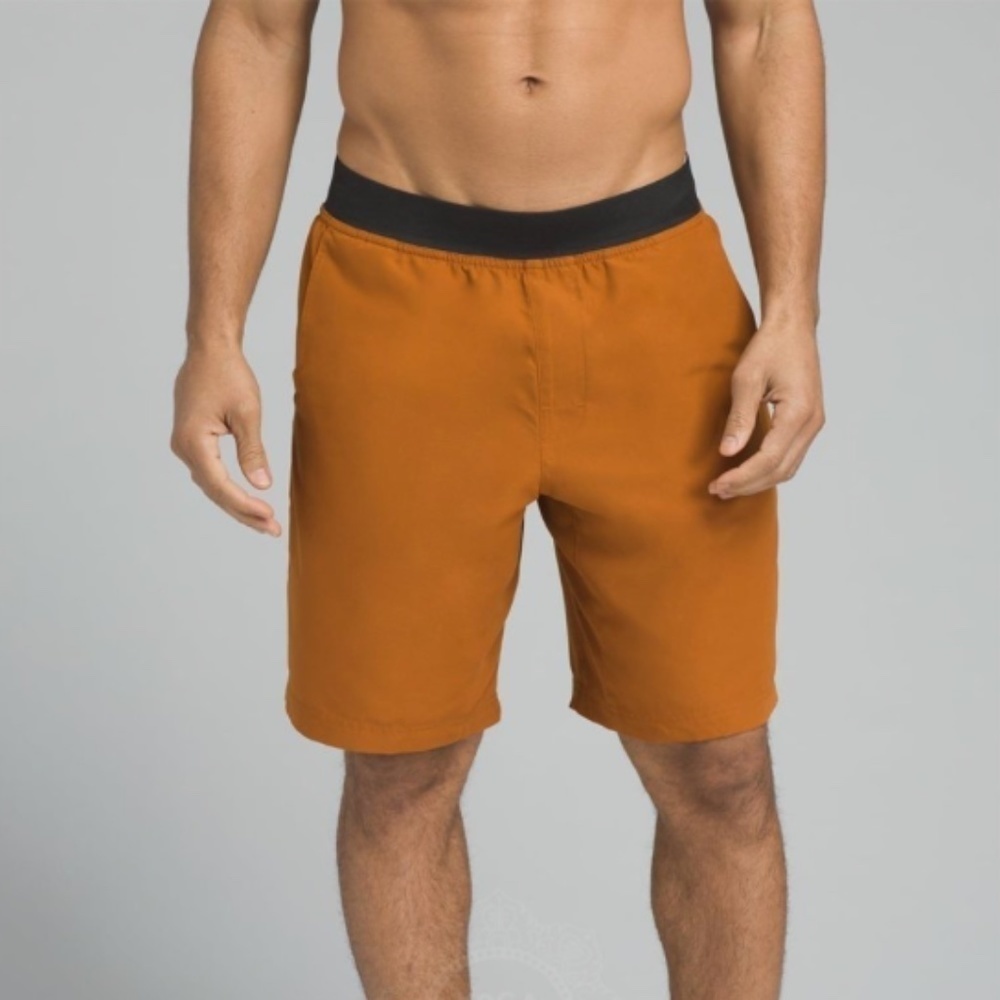 Prana Breathe Shorts Mojo Copper Size Large Activewear Athletic Workout Gym